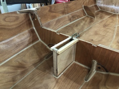  The daggerboard trunk is epoxied in place. 