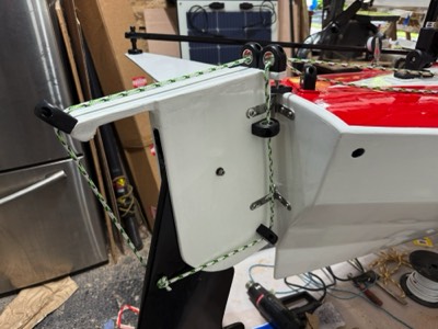  The rudder retract and lower system is installed.  