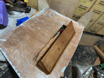  Awning for main hatch is epoxied in place. 