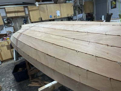  2/15/25 - The wires are tightenedand the seams between penels are filled with epoxy.  