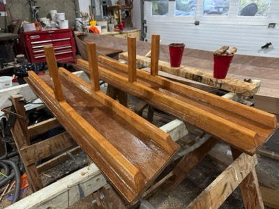  3/28/25 -  Undersides of thwarts atre epoxy sealed. 