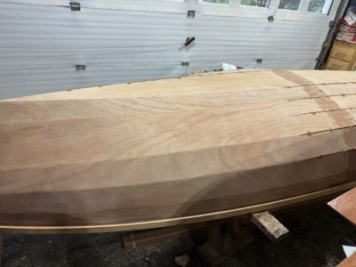  4/8/25 - The hull is partially sanded.  