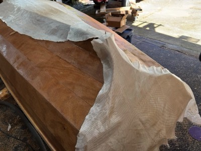  4/18/25 - The transom and an extra layer of glass are ready for epoxy.  