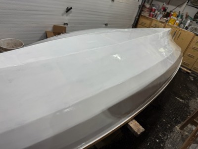  First coat of paint is applied. 