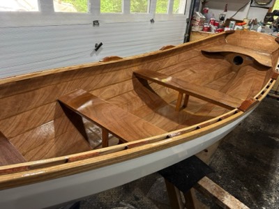  First coat of varnish is applied.  