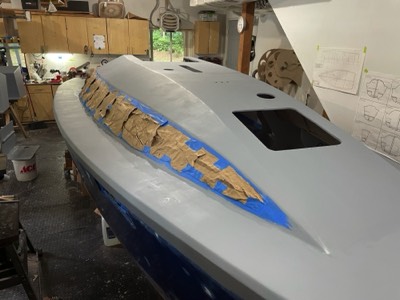  Cabin top is primed. 