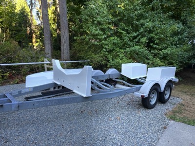  8/29/21 - The bunks are placed on the trailer.  