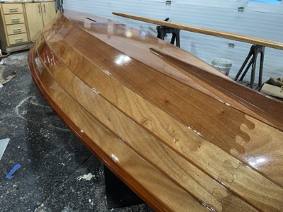  First coat of varnish is applied. 