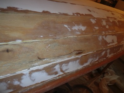  A large crack in the hull that needed to be repaired. 