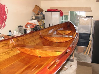  The interior is complete.  The discolored sections are still visible, but on the whole, the boat looks much better. 