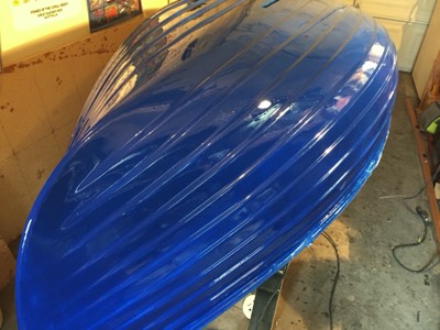  First coat of Interlux Sapphire Blue. 