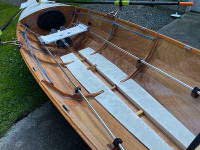  Interior with reworked floorboards and longer seat rails. 