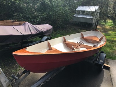  4/2/20 - The boat is moved outside to allow for rigging the sail. 